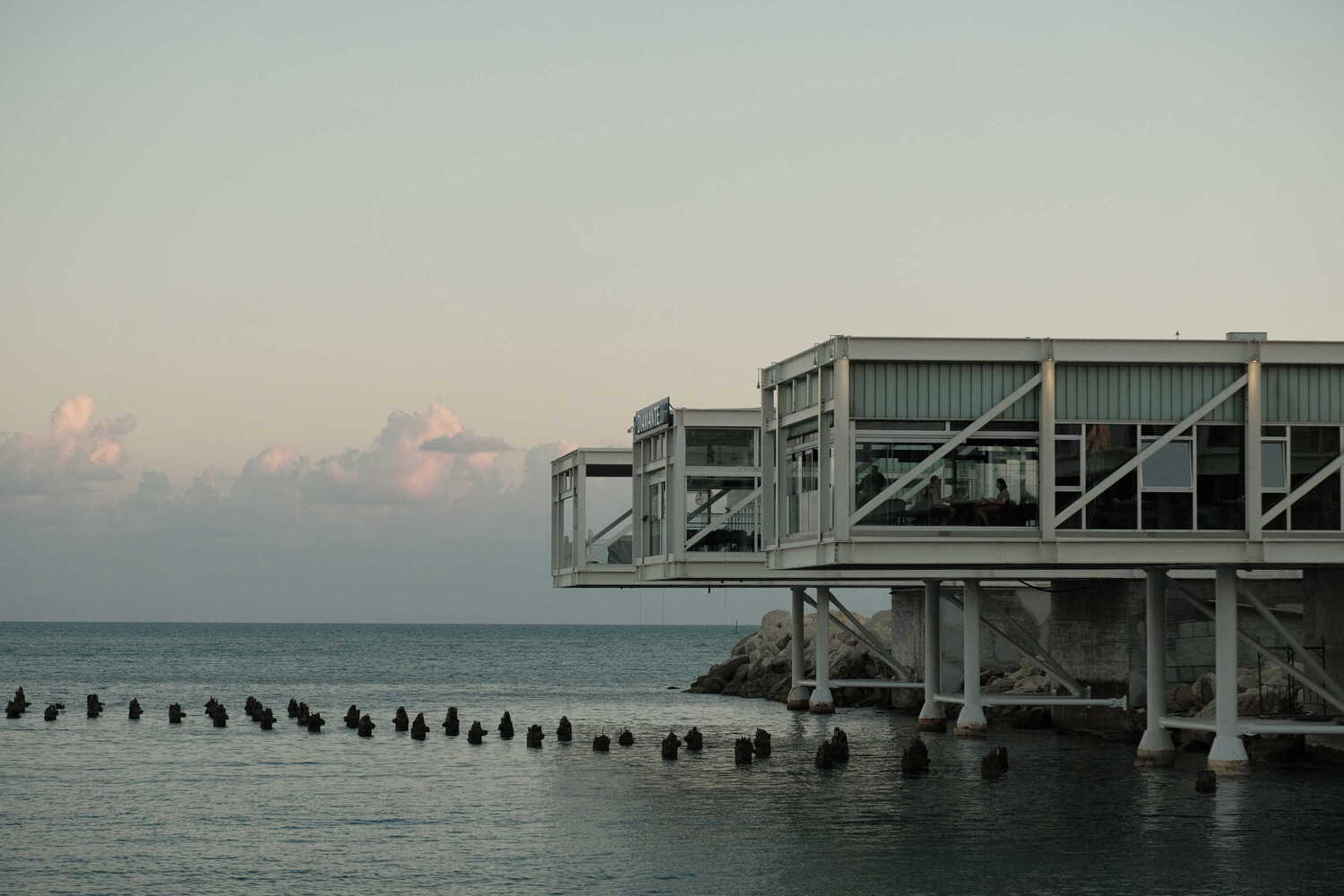 Photo of a restaurant overhanging the sea in Limassol, Cyprus